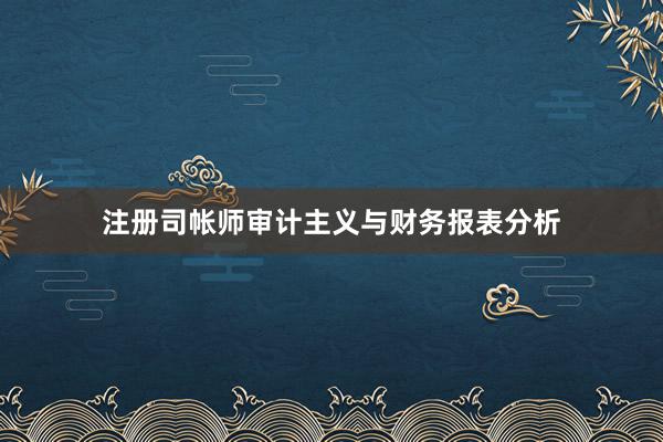 注册司帐师审计主义与财务报表分析